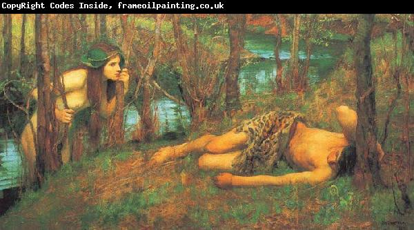 John William Waterhouse A Naiad or Hylas with a Nymph